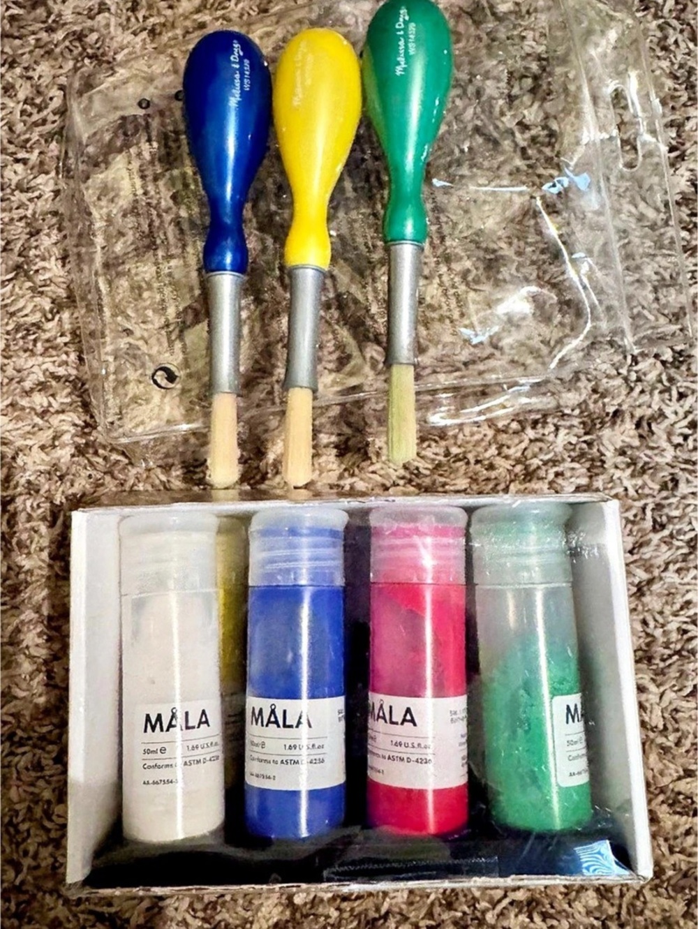 Kids Painting Bundle - IKEA Mala Paints & Melissa & Doug Jumbo Brushes